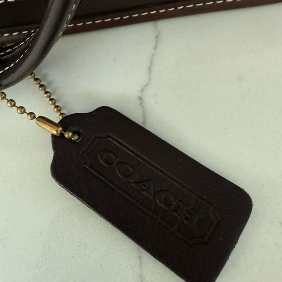 Vintage Coach Canvas with Mahogany leather Shoulder Bag - Picture 9 of 10